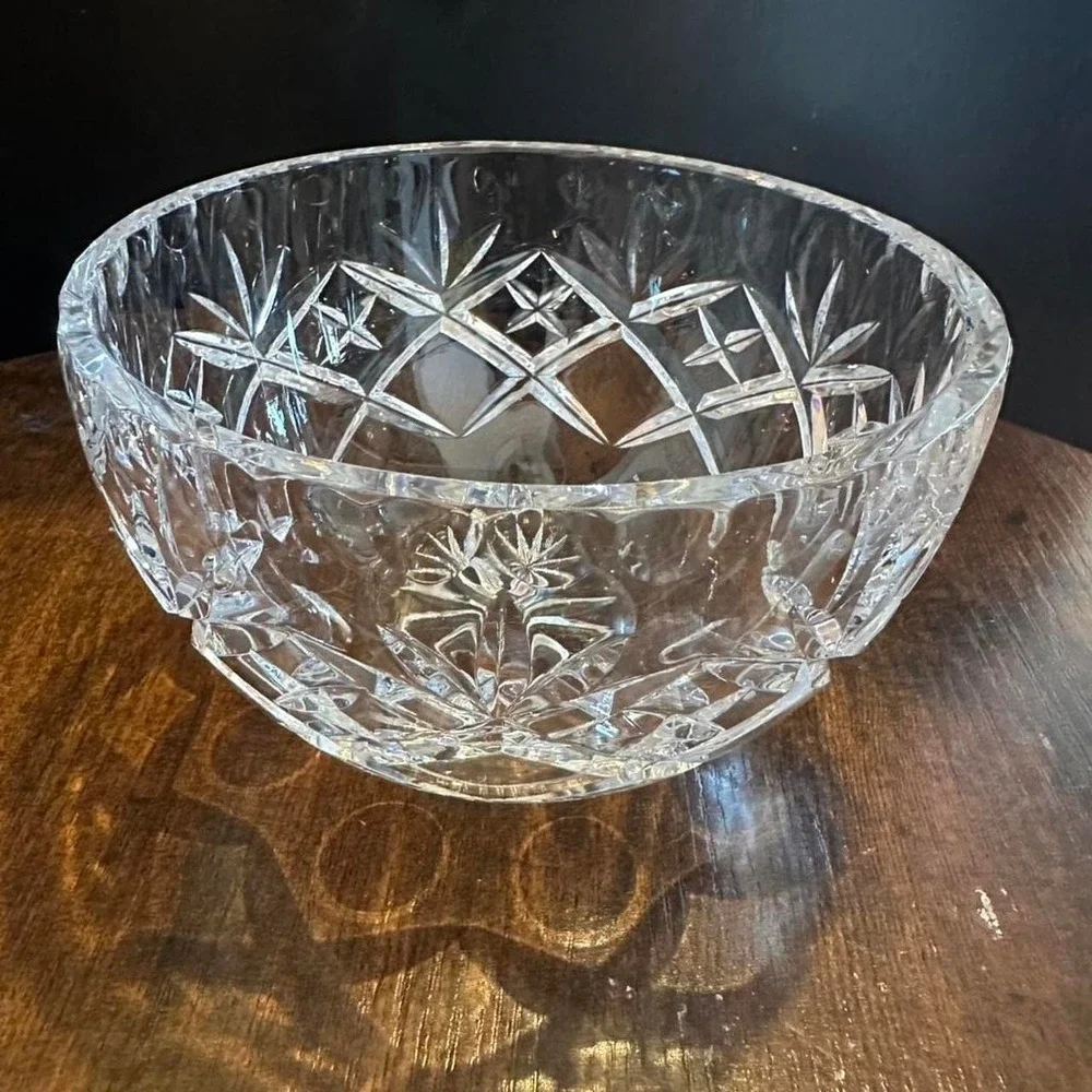 Ceska led crystal bowl with intricate cut design